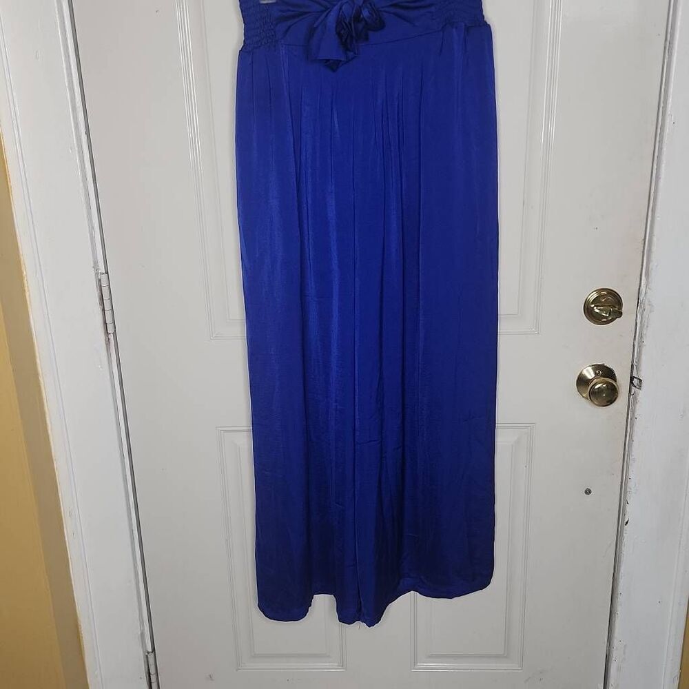 Mainstrip royal blue wide leg lightweight pants women's size Small
